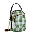 thumbnail image 2 of Women's Crossbody Handbag Shoulder Handbag 5.91x3.15x8.27 Inch Bank Card Bag Cash Bag Key Bag Beautiful Four-leaf Clover Seamless, 2 of 7