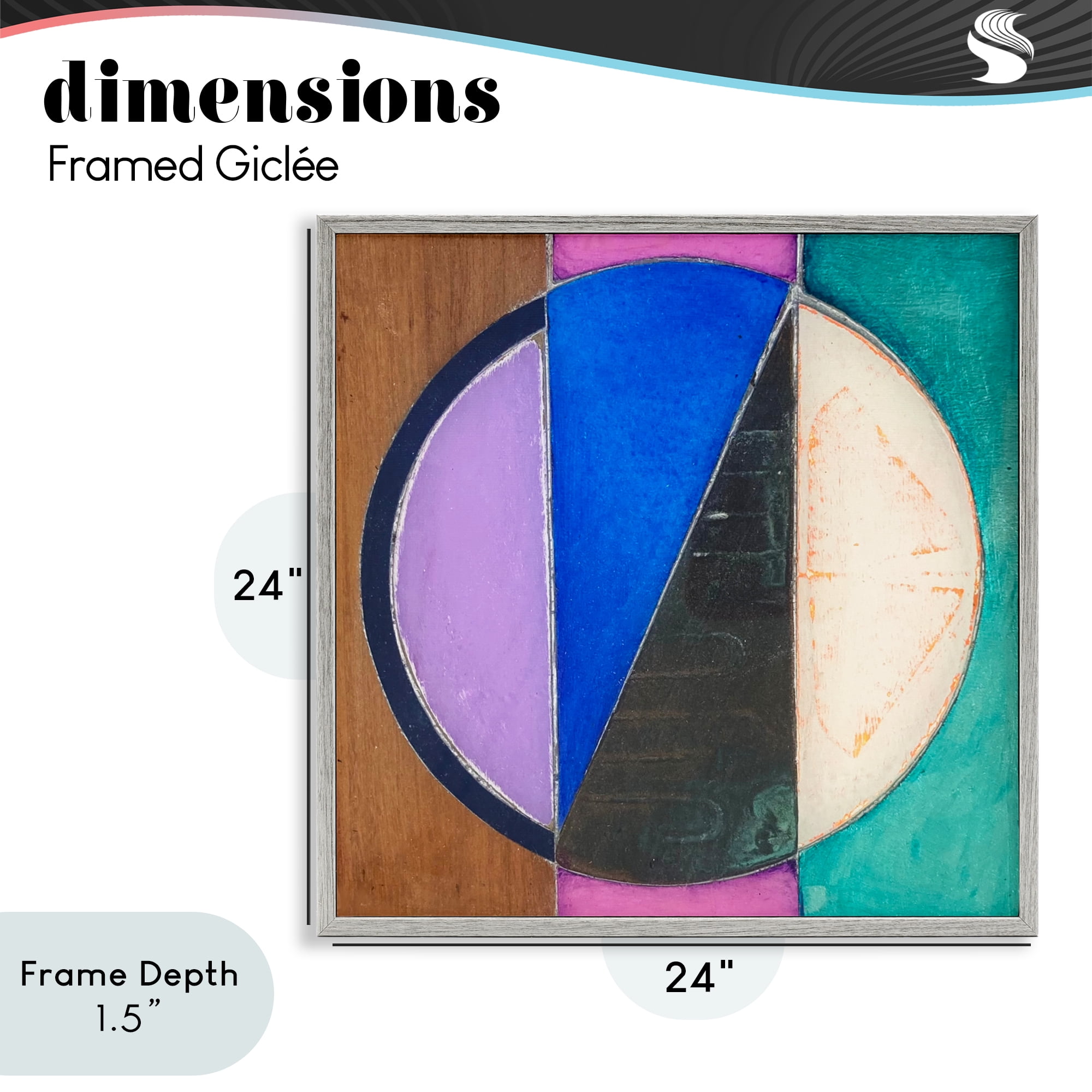 Stupell Industries Split Symmetry Circle Gray Framed Giclee Art, design by Matthew Finger