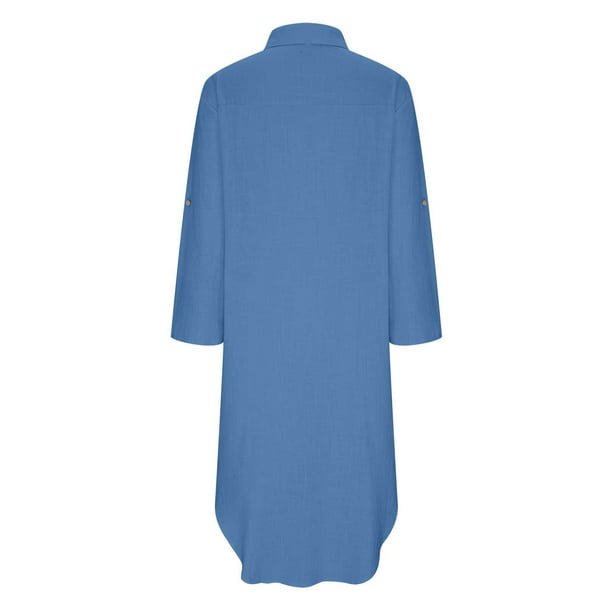 YeGine Oversize Tshirt Dress Plus Size Short Sleeve Maxi Dress with Pockets  Dark Blue XL at  Women's Clothing store