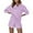 Purple, variant on Abomasnow Lounge Sets for Women 2 Piece Ribbed Knit Pajama Outfits Casual Long Sleeve Lapel Tops and Drawstring Shorts