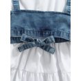 thumbnail image 6 of Bagilaanoe 2Pcs Toddler Baby Girl Dress Set Long Lantern Sleeves Shirt Dress + Denim Vest Tops 1T 2T 3T 4T 5T 6T Kids Casual Outfits, 6 of 6