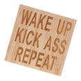 thumbnail image 1 of Abbracc Funny Kick Ass Repeat Wooden Sign Board Plaque Country Home Decor, 1 of 9