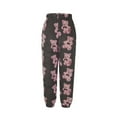 thumbnail image 3 of Fleece Pants Women Cute Bear Prints Elastic Waist Wide Leg Joggers Trouser Cinched Bottom Fuzzy Winter Outfits (XL, Dark Gray), 3 of 7