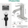 thumbnail image 5 of Waterfall Bathroom Faucet Brushed Nickel, Single Handle 1 or 3 Hole Modern Sink Faucet with Deck Plate & Pop-Up Drain, Vanity Washbasin Tap, 5 of 7