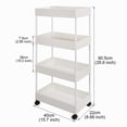 thumbnail image 4 of Ulrikenly 4-Tier Slim Rolling Cart, Slide Out Storage Trolley, Mobile Shelving Unit Organizer with Wheels, Gap Storage Tower Rack for Kitchen Bathroom Laundry Narrow Places, 4 of 4