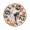 thumbnail image 3 of YAHHU 4.7-inch Vintage Wooden Round Wall Clock (12 cm) for Home Office Decor, Quiet Non-Ticking Decorative Desk Clock, Battery Operated with Pattern #3, Rustic Retro Art Design, 3 of 4