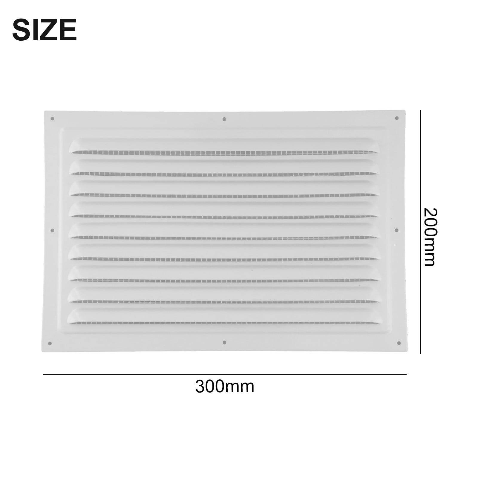 Metal Vent Cover Square Soffit Ventilation Louver Grille Cover with Mesh Vent 200X300mm