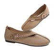 thumbnail image 6 of IEMIEMIEM Women's Mary Jane Flats Comfortable Dressy Ballet Flats Casual Round Toe Slip On Non Slip Office Work Woman Walking Shoes 10 Wide Khaki, 6 of 7