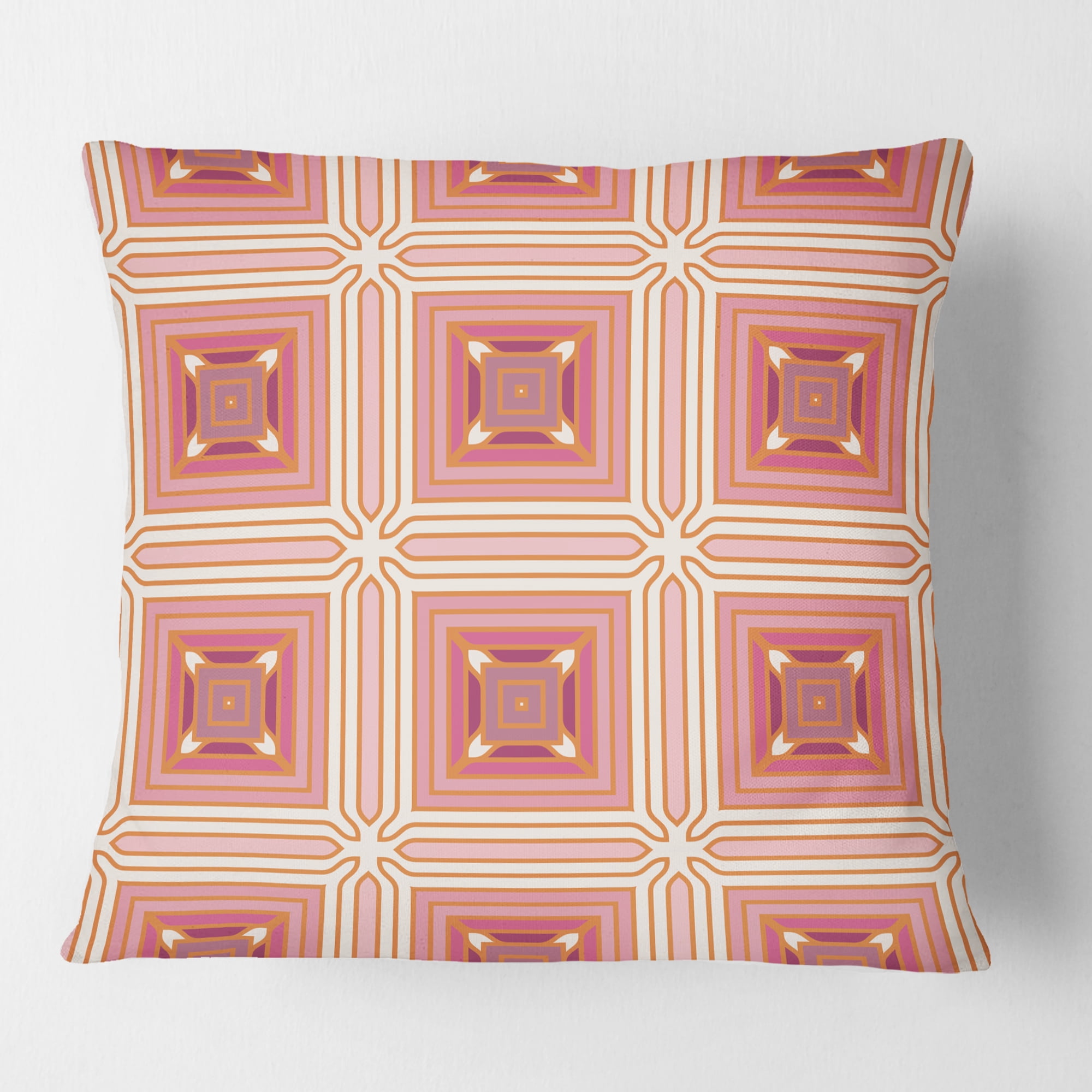 Designart Geometric Retro Design II' Mid-Century Modern Throw Pillow - 16x16