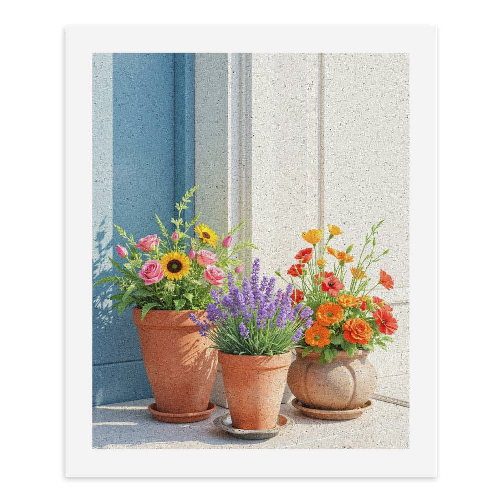 Paint by Numbers Kit for Adults, Terracotta Pots With Colorful Blooms Paint by Numbers, Easy Paint by Numbers Kit for Adults Beginner, DIY Adult Paint by Number Kits on Canvas, Home Decor