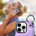 thumbnail image 5 of Dteck Case for iPhone 15 Pro,Magnetic Clasp Luxury PU Leather Card Slots Stand Durable Shockproof Case Back Wallet Flip Cover with Ring Buckle Cover,Purple, 5 of 10