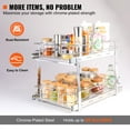 thumbnail image 4 of VEVOR 2 Tier 13"W x 21"D Pull Out Cabinet Organizer, Heavy Duty Slide Out Pantry Shelves, Chrome-Plated Steel Roll Out Drawers, Sliding Drawer Storage for Inside Kitchen Cabinet, Bathroom, Under Sink, 4 of 9