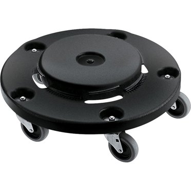 Rubbermaid Commercial Easy Twist Round Dolly - 350 Lb Capacity - 5 Casters - Structural Foam - Black - 2 / Carton