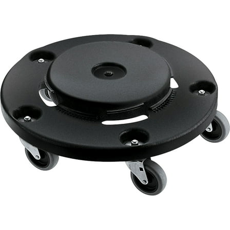 Rubbermaid Commercial Easy Twist Round Dolly - 350 Lb Capacity - 5 Casters - Structural Foam - Black - 2 / Carton