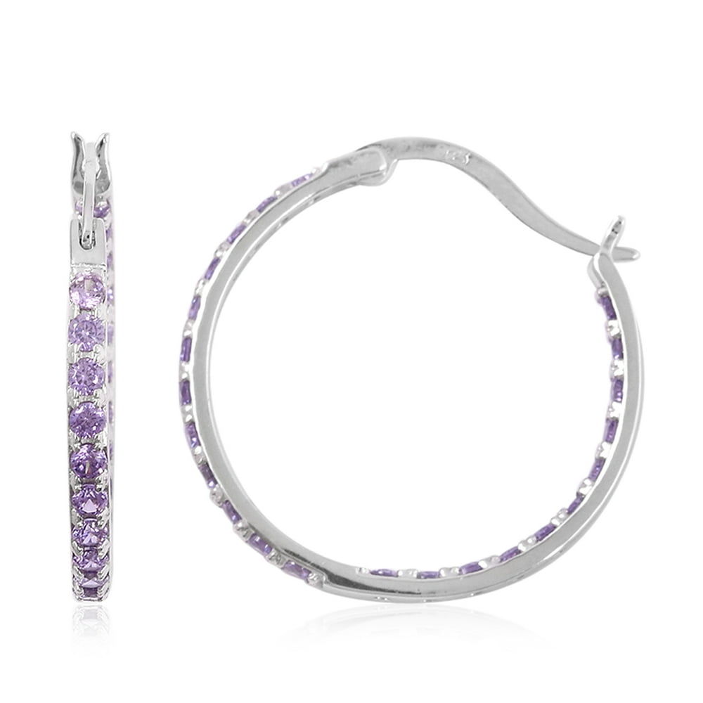 small purple hoop earrings