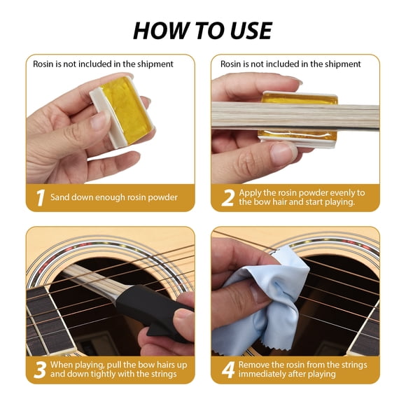 Guitar Guitar Bow with Guitar Pick for Folk Acoustic Guitar Picasso Bow Stringed Instrument Double Sided Bow Hair Guitar Playing Bow Accessories