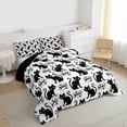thumbnail image 3 of jejeloiu Cute Cartoon Pet Cat Full Size Comforter Sets,Kawaii Kitten Animal Bedding Comforter Set,White Black Bedding Sets For Girl Boys,Ultra Soft Home Decor Reversible,3 Pieces, 3 of 8