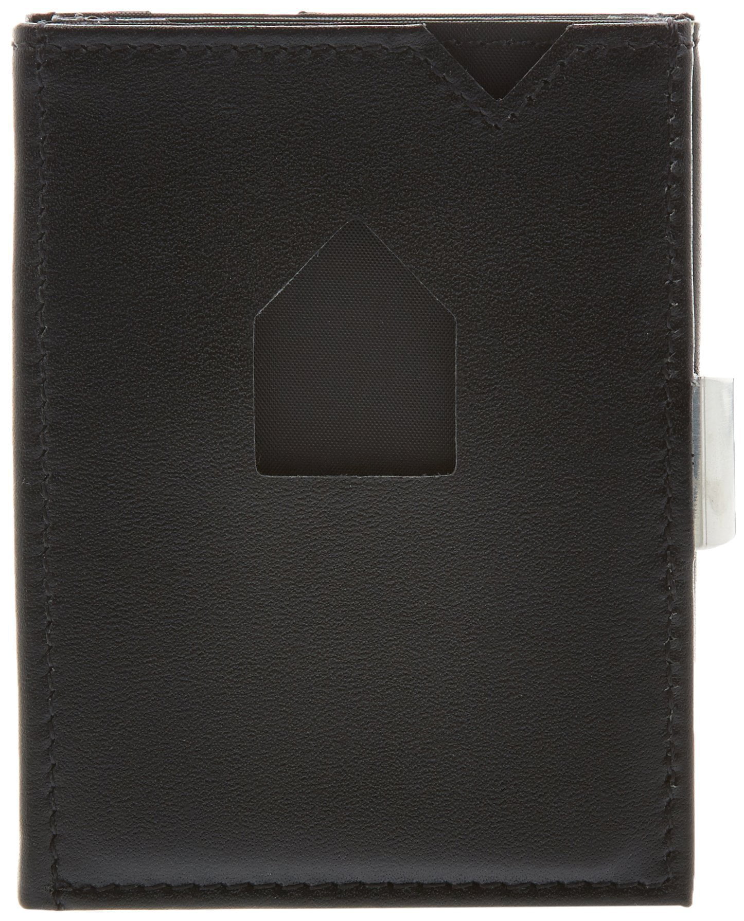 Premium RFID Blocking Trifold Leather Wallet with Stainless Steel Locking Clip EXENTRI Wallet in Black