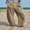 thumbnail image 3 of QJUHUNG Women  Loose Jeans Solid Color Mid-Rise Barrel Denim Pants, 3 of 7