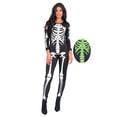 thumbnail image 2 of Skeleton Costume Jumpsuit Women's Halloween Costume Glow in the Dark Cosplay, 2 of 3