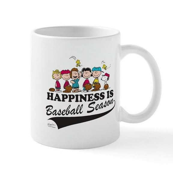 CafePress - The Peanuts Gang Baseball Mug - 11 oz Ceramic Mug - Novelty Coffee Tea Cup