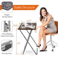 thumbnail image 5 of Dueatib Indoor Folding Lightweight TV Tray, Black Marble, 5 of 6