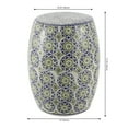 thumbnail image 7 of JONATHAN Y Lula 17.25" Suzani Ceramic Garden Stool, Blue/Green, 7 of 7