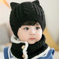 thumbnail image 2 of Krdevn Baby Boy Girl Winter Hat Toddler Cat Hat with Scarf Lined Knitted Cap Neckwarmer for Kids 2 Piece, 2 of 5