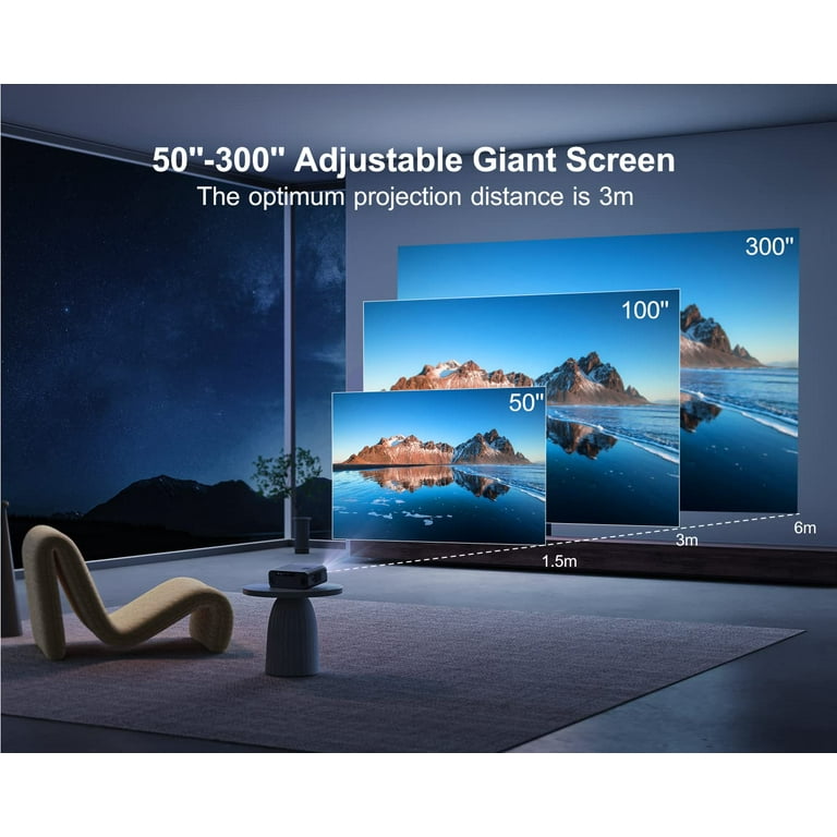 Wimius 1080P Projector with Auto Focus, WiFi, Bluetooth, 4K