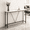 Marble White and Ink Black, variant on LEDREM Narrow Console Sofa Table, 47.2-Inch Entryway Table with Steel Frame for Living Room and Bedroom, Rustic Brown and Ink Black