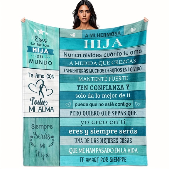 Daughter Gifts in Spanish Regalo Para Hija Hija Regalos Blanket Daughter Gifts from Dad Mom in Spanish Flannel Throw Blankets Sweet Blanket Gift Birthday Christmas Anniversary Thanksgiving