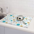 thumbnail image 6 of Honeii Gold Stars Blue Dots Pattern Print Kitchen Drying Mat Coffee Bar Mat Hide Stain Coffee Maker Mat for Countertops Coffee Pot Dish Drying Mat, 6 of 7