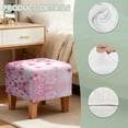 thumbnail image 7 of SCRAWLGOD Cherry Blossom Print Pink Ottoman Cover Square, Stretch Footrest Stool Slipcover with Elastic Band Foot Stool Cover for Square Storage Ottoman for Home Decor, 7 of 7