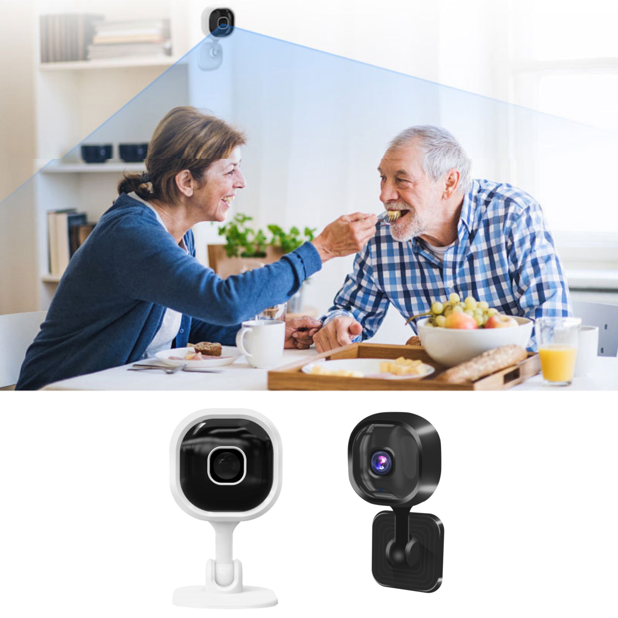 eTone Security Camera Outdoor/Indoor HD Night Vision Wired Home Cam, AI Human Detection, Cloud/SD Card Storage, Derict to WiFi, Two-Way-Audio, Smartphone Control, Black
