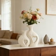 thumbnail image 4 of Ceramic Vase Set of 2 Heart Shaped, Modern Minimalist Boho Black White Vases Home Decor, for Dining Table Bookshelf Living Room Office Wedding Coffee Table Centerpiece, 4 of 4