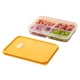 thumbnail image 3 of Contenedor de alimentos apto para refrigerador, bandeja para verduras dividida a prueba de fugas con tapa para conservación de alimentos en el refrigerador, almacenamiento reutilizable para carne, 3 of 5