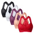 thumbnail image 2 of Oyedens 5 Pack Womens Floral Lace Bralette Breathable Sexy Racerback Seamless Sports Bras for Women, 2 of 5