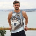 thumbnail image 6 of KLL Majestic Snowy Wolf Print Men's Muscle Gym Workout Stringer Tank Tops Bodybuilding Fitness T-Shirts Tank Tops Men-XX-Large, 6 of 7