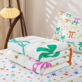 thumbnail image 5 of Erosebridal Colorful Bows Ribbon Zipper Queen Comforter Set with Fitted Sheet and 2 Pillowcases,Gold Stars Print Zipper Bedding Set For Girls,Colorful Stars Reversible,4-Piece, 5 of 7