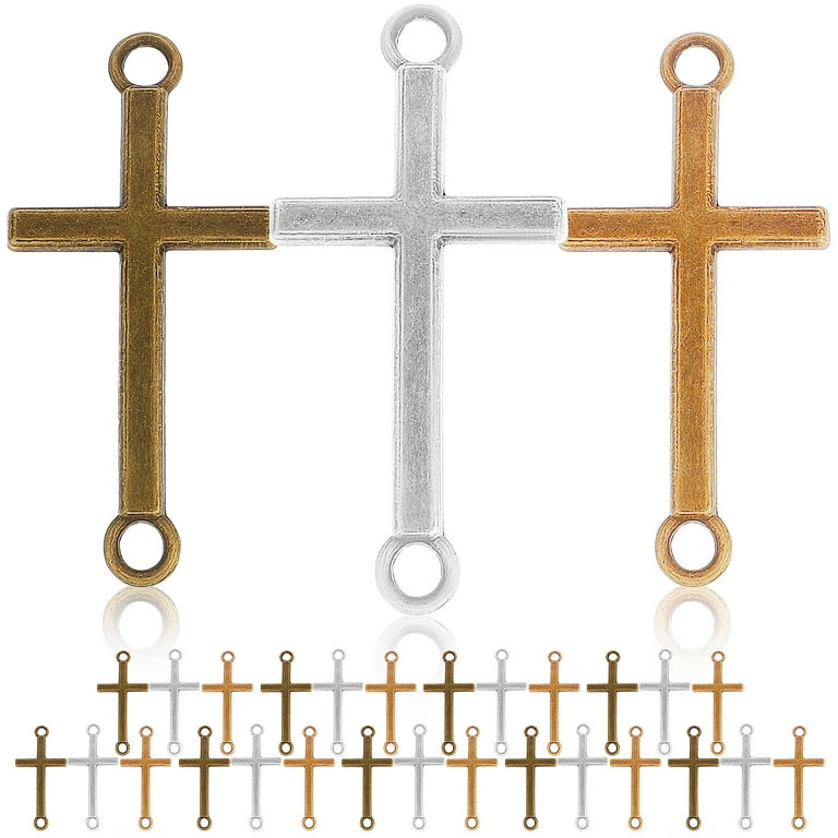 30 Pcs Cross Charms Cross Pendants for Jewelry Making Crafting Findings  Accessories 