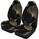 thumbnail image 2 of ABPHQTO Juego de 2 fundas para asientos de coche, diseño Floral abstracto, real, hoja dorada, pájaros, ramas negras, Universal, Protector de asientos delanteros para coche, 2 of 4