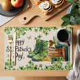 thumbnail image 2 of St. Patrick's Day Placemats Set of 12, Lucky Shamrocks Boots Green Leaves Retro Placemats for Dining Table, Place Mats for Kitchen Tabletop, Waterproof Wipeable Dining Table Mats Set, 2 of 9