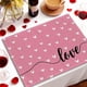 thumbnail image 5 of CaiYueKe Valentine's Day Placemats Set Romantic Heart Themed Table Mats Washable Reusable Party Dining Decorations Cute Kitchen Tableware for Couples Anniversary Dinner Date Night Celebration Gifts, 5 of 7