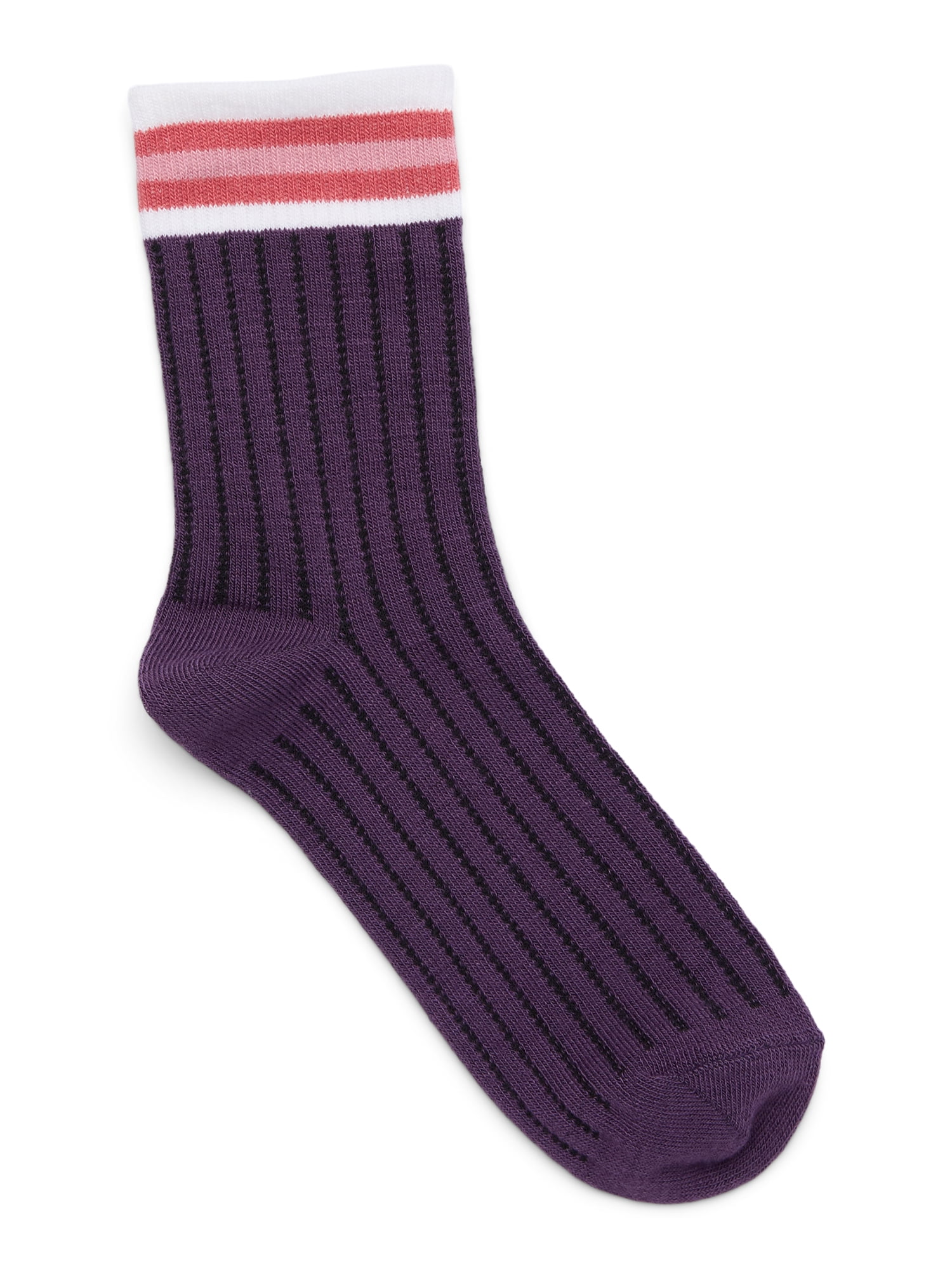 No Boundaries Fashion Pointelle Mid-Crew Socks, 6-Pack, Women's, Shoe Sizes 4-10