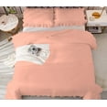 thumbnail image 6 of 1 Piece Luxury Vintage Ruffle Pattern Comforter By D.N.G. BEDDINGS Premium Super Soft, All Season, 800 Thread Count 100% Egyptian Cotton Oversized Super King Size Peach Color, 6 of 8