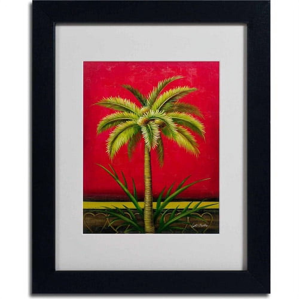 Trademark Fine Art "Tropical Palm I" Canvas Art by Victor Giton, Black Frame