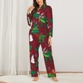 thumbnail image 2 of Daiia Dinosaur Christmas Happy New Year for Women's Long-Sleeved Pajama Set – Soft & Comfortable Sleepwear Button-Up Pajamas Cozy Lounge Wear-Medium, 2 of 7