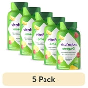 (5 pack) vitafusion Omega-3 Gummy Vitamins, Berry Lemonade Flavor Heart Health Vitamins(1), 120 Count