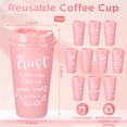 thumbnail image 2 of Paquete de 60 vasos de plástico rosa Skylety, 470 ml, versículo bíblico, 2 of 7