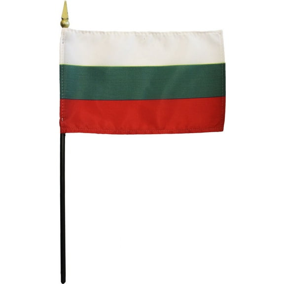 Bulgaria - 4"X6" Stick Flag